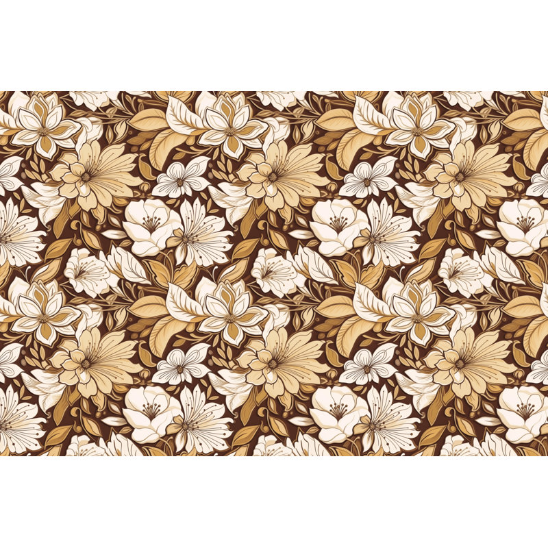 Machine Printed Comforter, Queen Comforter, Brown/White/Sand Floral