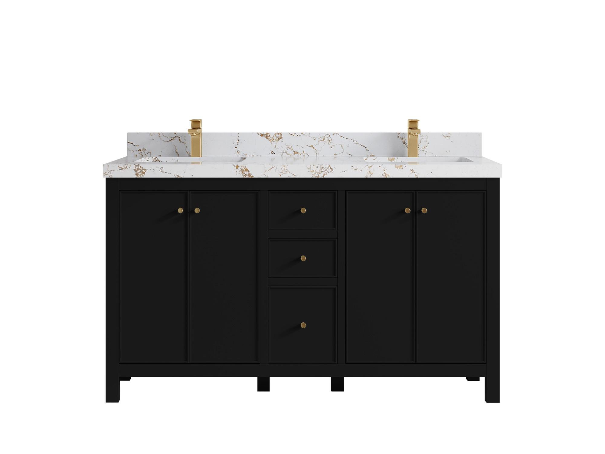 Latitude Run® Bronya 60'' Double Bathroom Vanity with Quartz Top | Wayfair