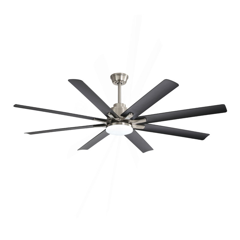 Ventilateur de plafond 66 pouces à profil bas en ABS avec lumières à intensité variable et moteur à courant continu réversible silencieux à 6 vitesses pour l'intérieur