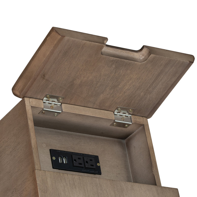 Antwin 13.99'' W Solid Wood Nightstand, Antique Brown