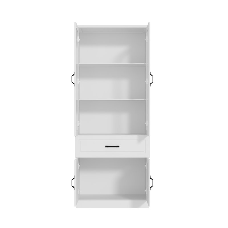 78.7"H Storage Cabinet With Glass Doors,1 Drawer And Cabinet