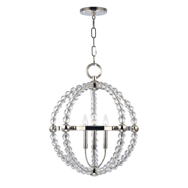 Luminaire suspendu 3 lumières Danville, Nickel poli