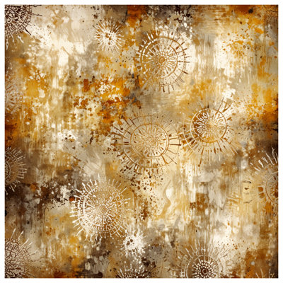 Abstract Sunburst Pattern Bath Mat