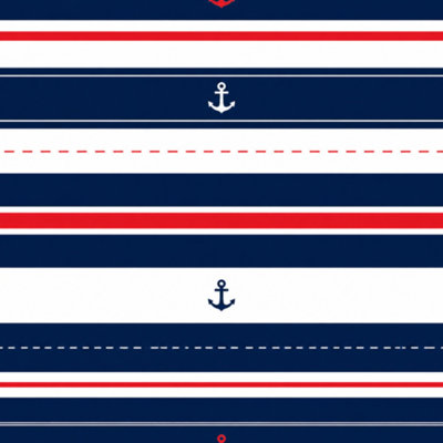 Peel and Stick Wallpaper Seamless stripe nautical colored horizontal parallel stripes red navy Contact Paper Removable Self Adhesive Wall Mural Wall Decor for Bedroom Kitchen Cabinets 17.7in x 118in