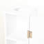 Petite armoire de salle de bain - Rangement de papier hygiénique en coin blanc avec portes et tablettes