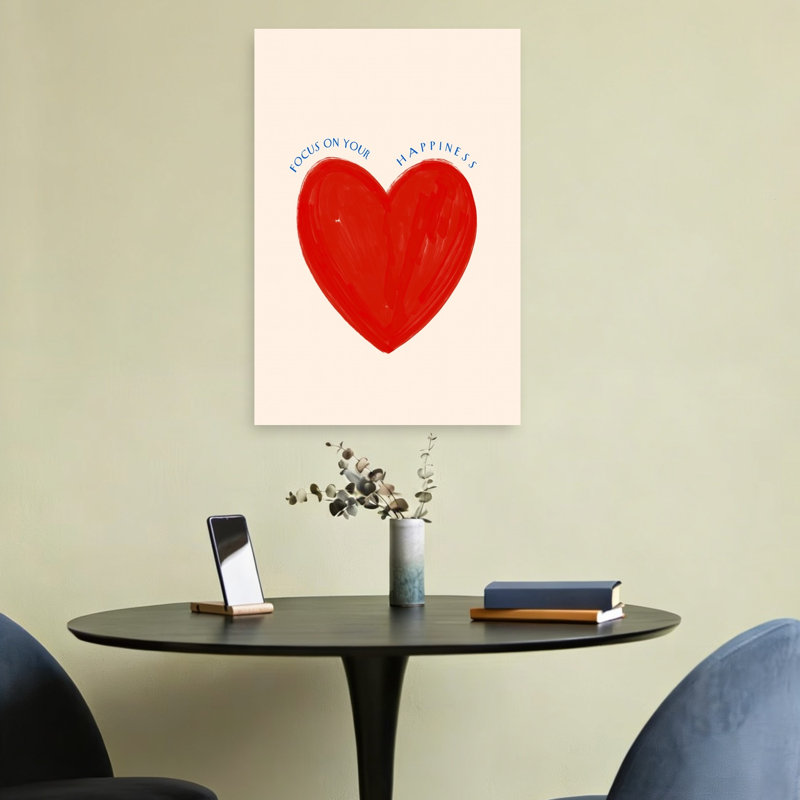 Affiche murale classique, moderne et vibrante, Focusonyourhappiness, H 24 po x l 16 po