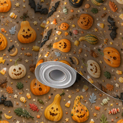 Papier de contact à peler et coller avec citrouille d'Halloween