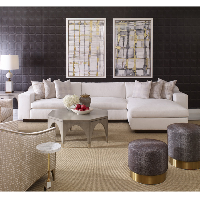 Sectional, Amber, Stormy Emerald Polyester Blend