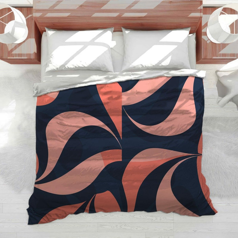 Curvy Floral Cool Cotton Blend Floral Comforter, Twin Comforter