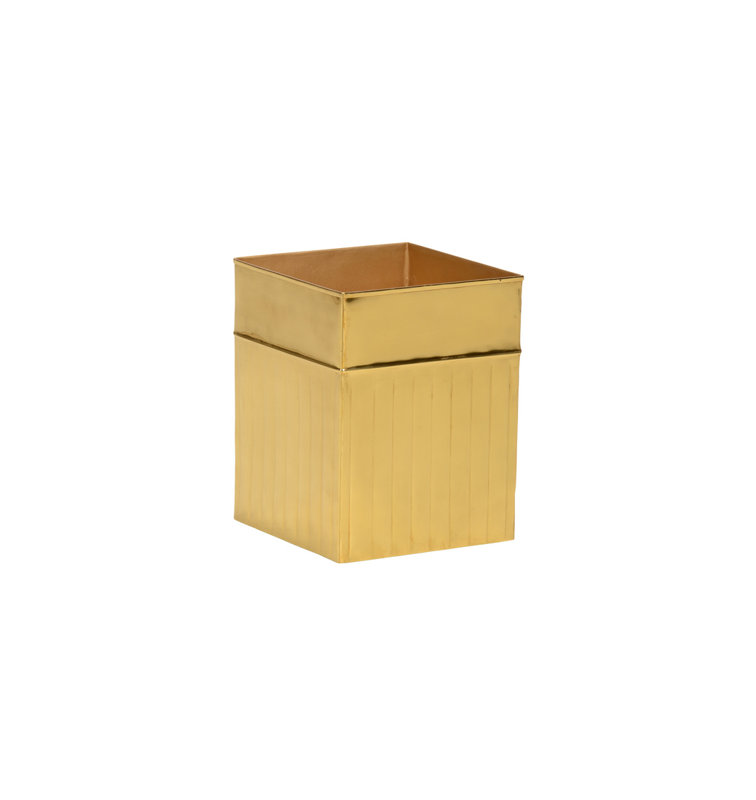 Wallace 5 Gallons Waste Bin, Polished Nickel, 11" H x 6.5" W x 6.5" D