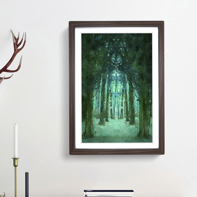 Forest Arch in Abstract - Picture Frame Painting Print, Walnut Framed, 65cm H x 48cm W x 2cm D