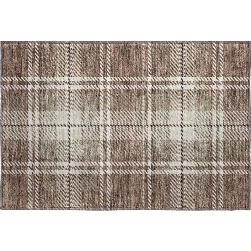 Premium Machine Washable Prisco Brown Rug, Rectangle 1'8" x 2'6"