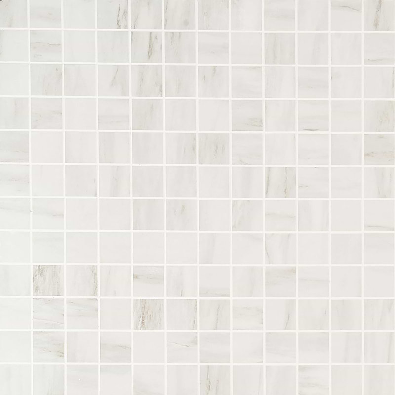 Dreamstone 2X2 Matte Porcelain Mosaic, Dolomite Snow Matte