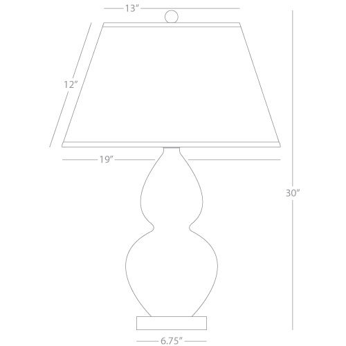 Lampe de table double gourde, Petit, Lucite, Baby Blue