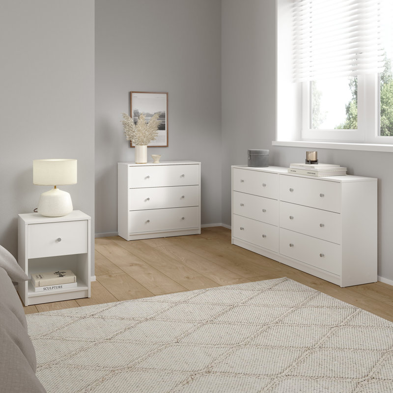 4-Piece Bedroom Set, White, White