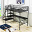 Lit mezzanine simple en métal avec bureau