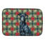 Tapis de séchage noir Black Greyhound Christmas PoinsettIas