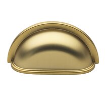 2-1/2 Laurey Cup Pull Polished Brass - D. Lawless Hardware