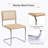 18.1 " H Solid Wood and Wicker / Rattan Cantilever Chair-1289408525