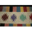 Tapis noir en laine à motif géométrique kilim 6 x 9