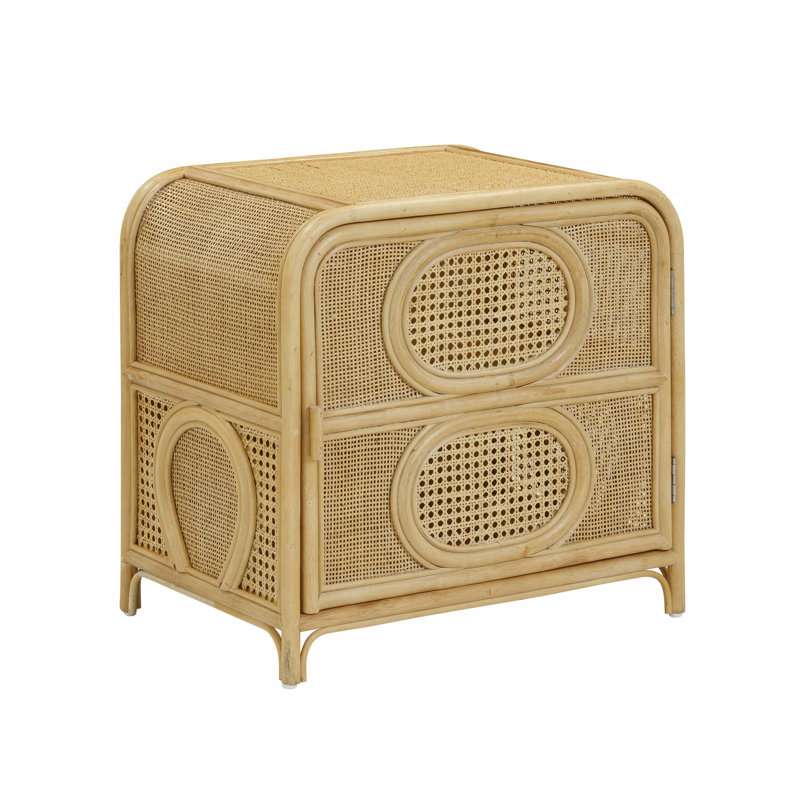 Table de chevet en rotin naturel, Naturel