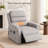 30" W Upholstered Power Recliner with Massage and Heating Side Pockets -Light Gray-1828289419