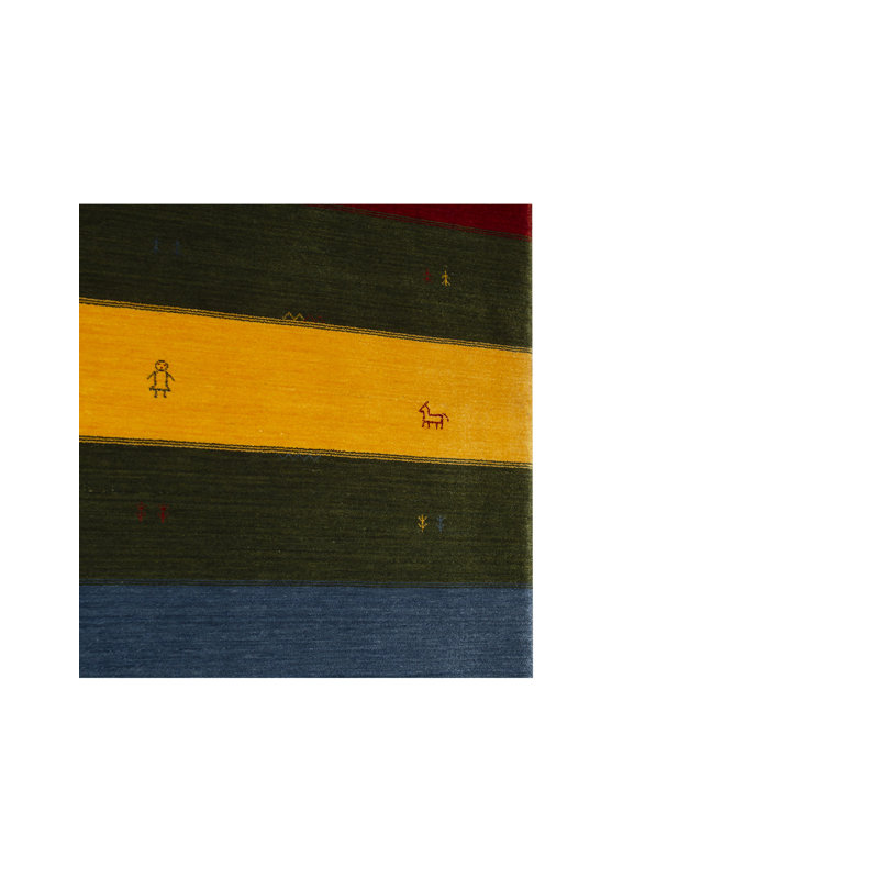Abstract Area Rug in Red/Navy Blue/Black