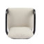 Ensemble de 2 chaises de salle à manger avec dossier coussiné, tissu beige, structure en bois massif-1056057276
