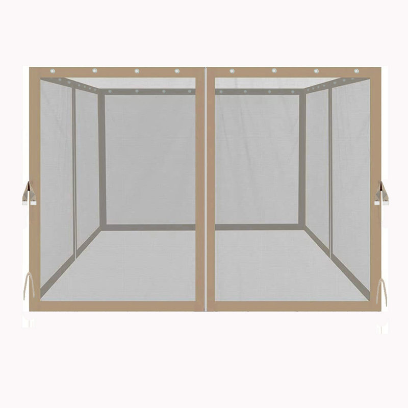 Filet de jardin 10 pi x 10 pi 10 pi x 10 pi, beige avec fermetures à glissière, taille 116,5 po x 81,1 po, attaché par des anneaux à pression et des sangles de coin sécurisées, large, profond, haut,
