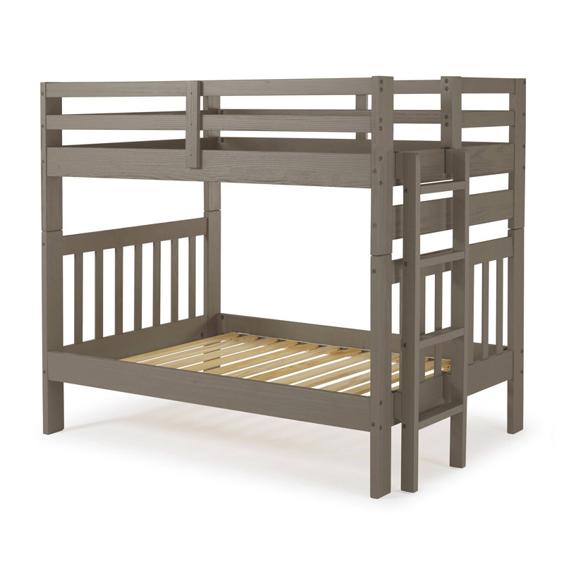 Ahmia Kids Twin Over Twin Bunk Bed, Slate