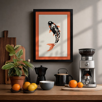 Koi in Motion Japandi - Framed Print