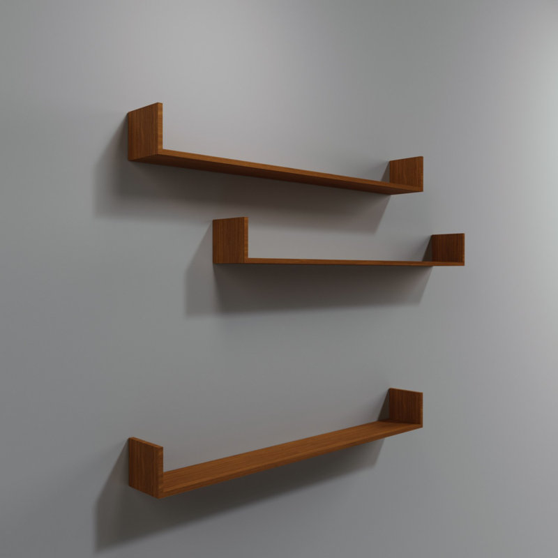 Locelso Floating Shelf, Brown
