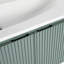 Meuble-lavabo flottant de 36 pouces avec lavabo en résine en forme de goutte et rangement spacieux, parfait pour les salles de bain modernes et élégantes.