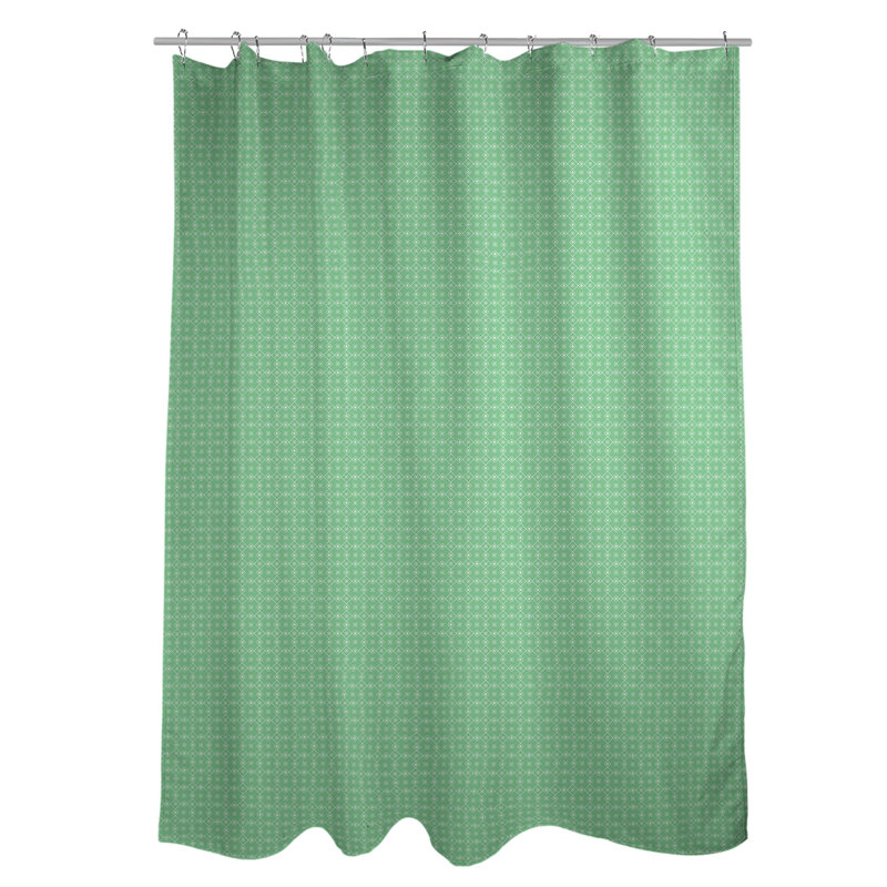 Rideau simple à deux napperons, Vert clair / blanc