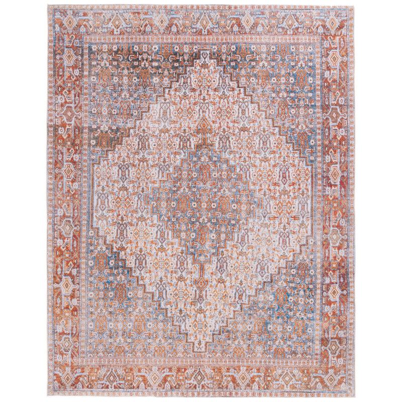 Tapis beige / rouille Z /barth 166 M / W Ziebarth, Rectangle 8 pi x 10 pi