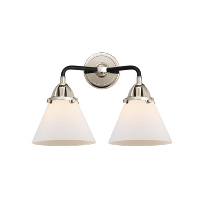 Éclairage pour meuble-lavabo de salle de bain 2 cônes 8 "2 lumières 16" Shauna