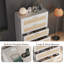 Commode 5 tiroirs en rotin, commode en bois avec plateau large-2036180204
