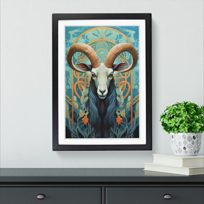 Goat 1 Piece Single Picture Frame Wall Art