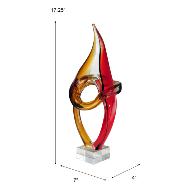 Jalbert Handmade Glass Abstract Figurine / Sculpture Decorative Object