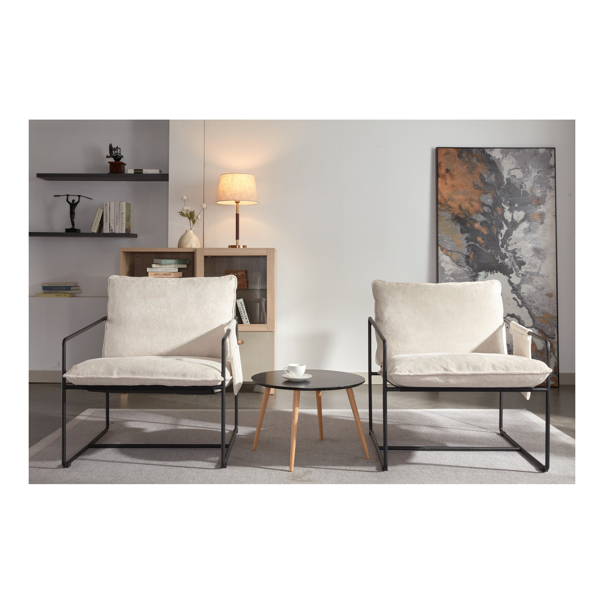 Latitude Run® Chairs in Box, Upholstered hanging armchair with arm  pocket metal frame, crushed foam cushions and skin-friendly braid for  living