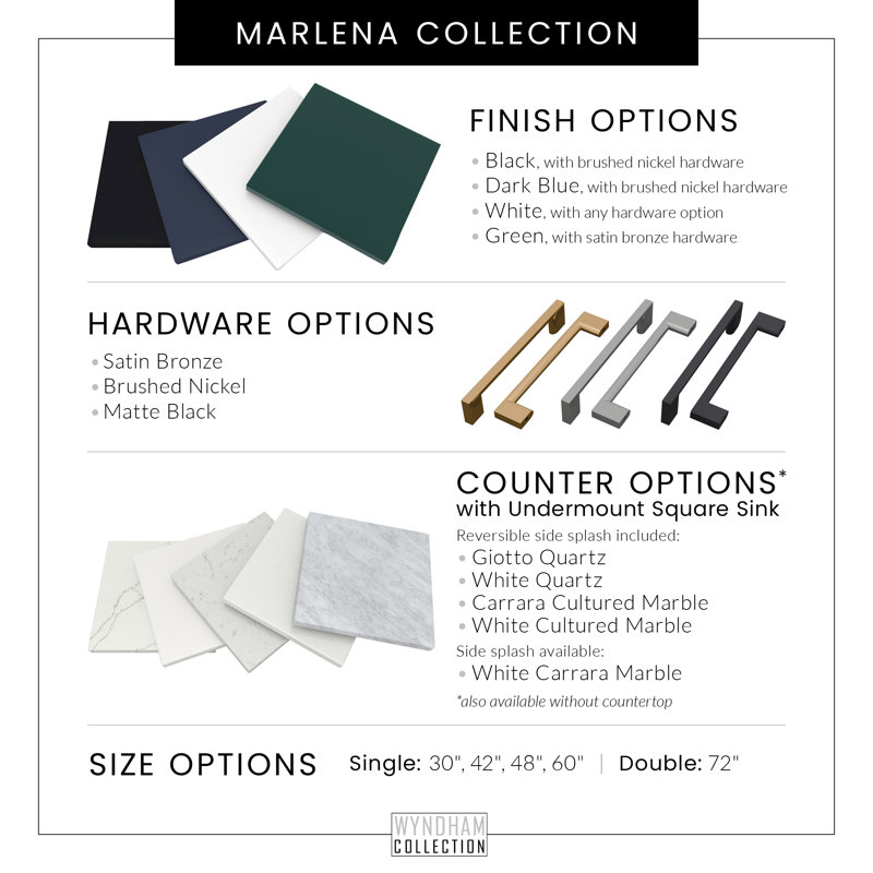 Marlena 72" Freestanding Double Bathroom Vanity with Cultured Marble Top, Brushed Nickel, Blue
