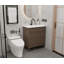 Armoire de salle de bain de 30 pouces avec une porte à lattes horizontale et un lavabo en céramique