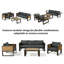 Ensemble de meubles de patio 4 pièces modernes toutes saisons, canapé d'extérieur à 5 places avec cadre en aluminium pour 5 personnes, 2 fauteuils avec tables d'appoint rabattables-408039927