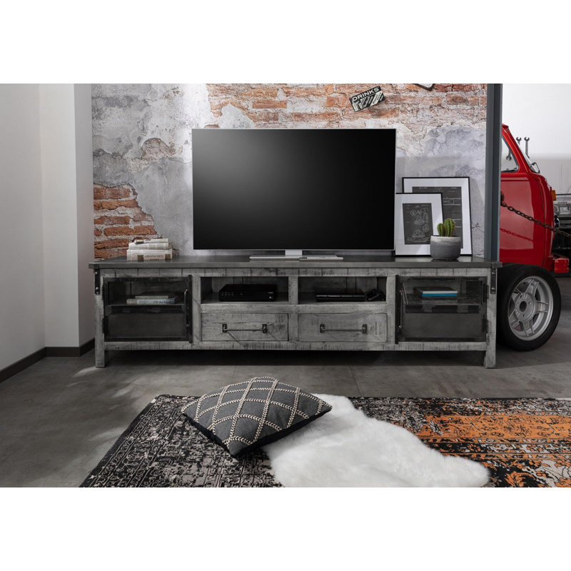 Heavy Industry Unfinished TV Stand for TVs up to 85", Grey
