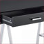 Bureaux d'écriture, noir Coleen moderne ultrabrillant Bureau chromé avec port USB & amp; 2 tiroirs | Noir | Métal, bois composite-1234300639