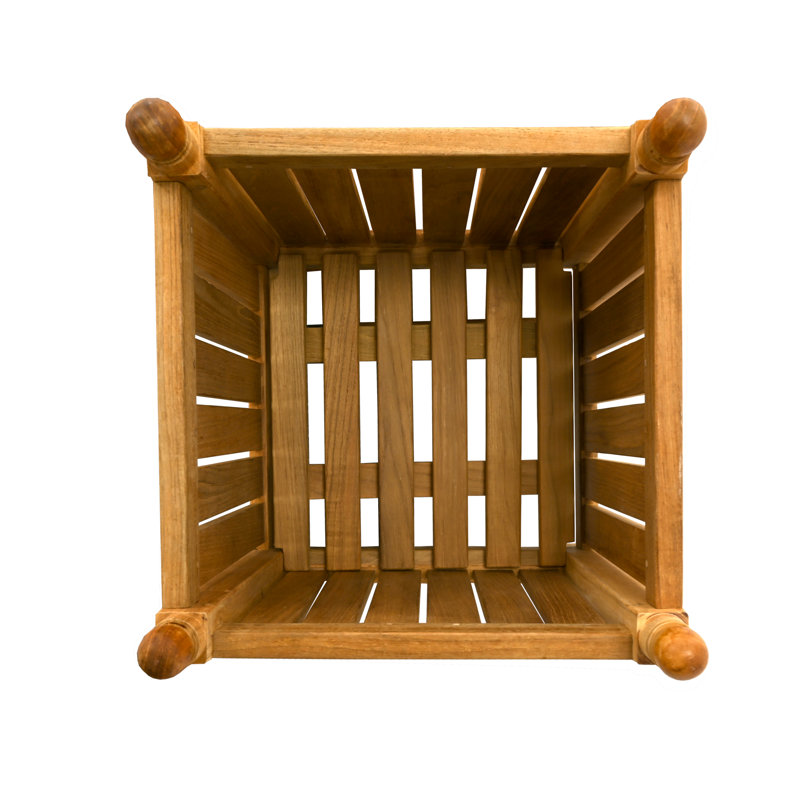 Teak Outdoor Square Planter Box, Small