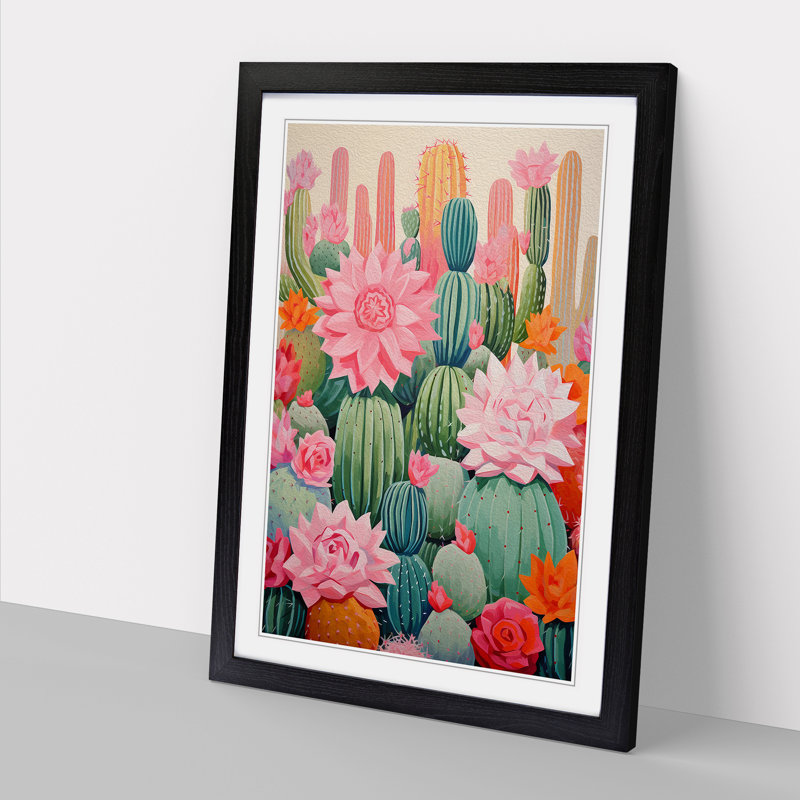 Cactus Abstract No.2 - Framed Print, Black Framed, 34cm H x 25cm W x 2cm D
