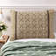 Luxurious Jacquard Bedding Sets Cal King, Brown Gold Polyester