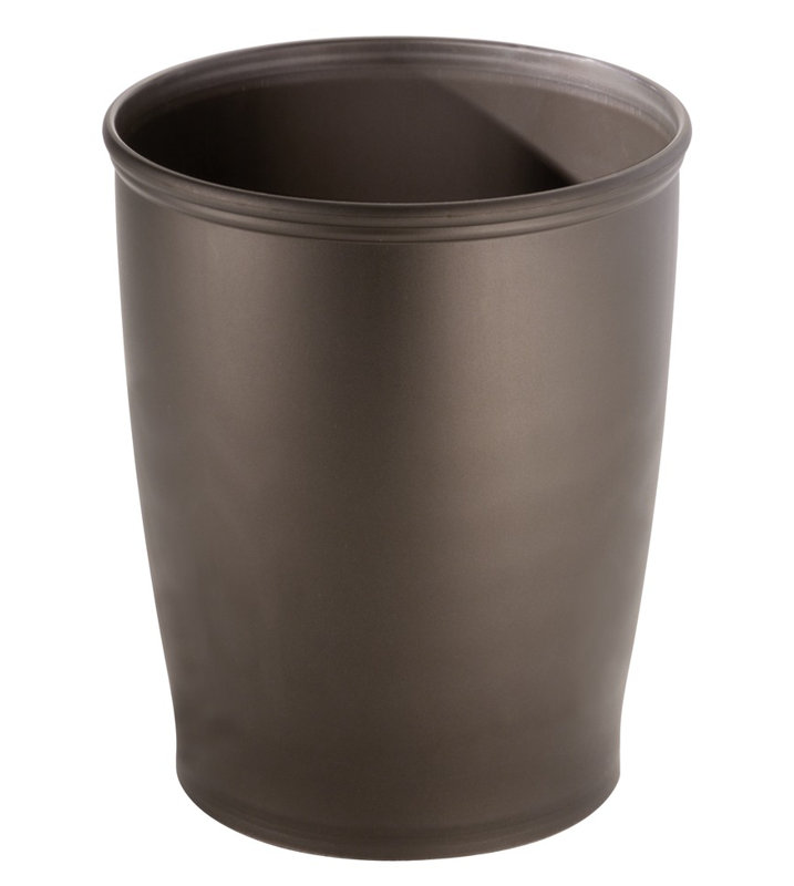 iDesign Kent Plastic Wastebasket Trash Can, 8.25" x 10", Bronze