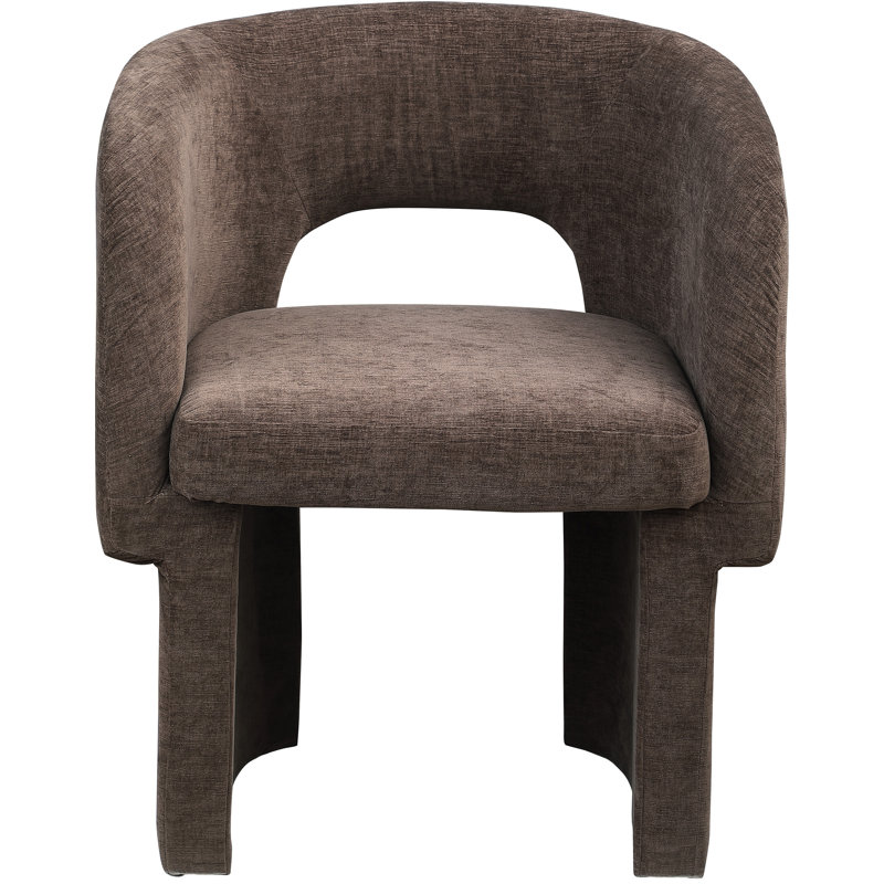 Chenille Fabric Dining Chair, Brown Chenille Fabric